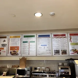 menus on the wall