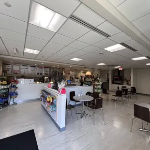 the inside of a restaurant