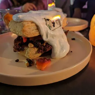 a plate of food on a table