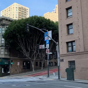 Looking at the corner, nice neighborhood.