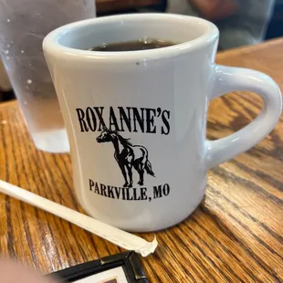 a cup of coffee on a table