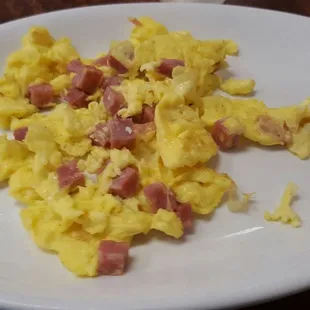 Lighter side eggs with ham