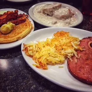 The Chuck Wagon, with our choices of bacon and a hotcake.