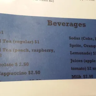 menu