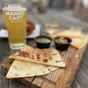 quesadillas and salsa