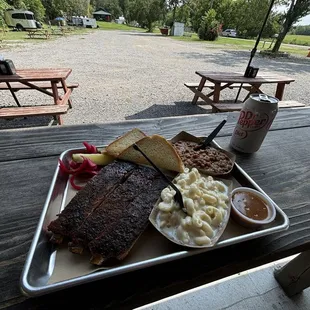 Rib Dinner - Ribs, Mac&amp;Chz, and Beans