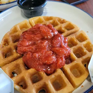 Waffles with strawberry