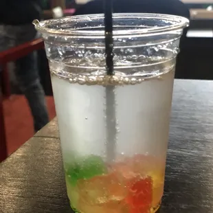 Vodka soda with gummy