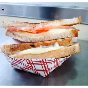 a close up of a sandwich