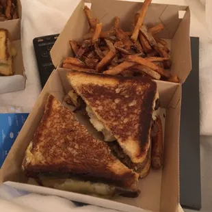 Half green muenster half rib melt. All delicious.