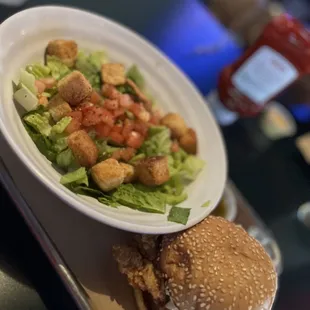 Crispy Pickle Brined and Fried Chicken Sandwich sub chips for salad