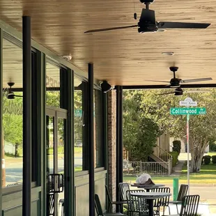 Lovely afternoon to dine out on the patio.