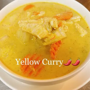 a bowl of yellow curry