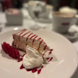 Strawberry Cheesecake made in house.