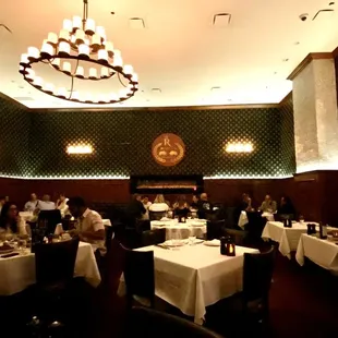 dining room with chandelier