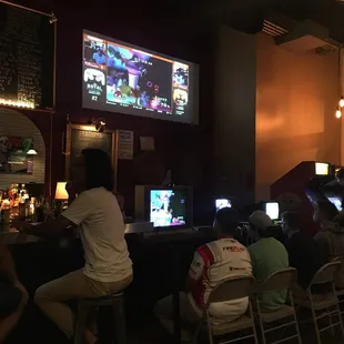 people playing video games