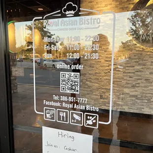 Hours as of February 2023