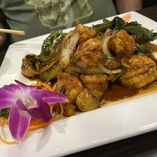Thai basil shrimp