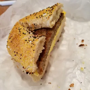 Sausage Egg and Cheese on Everything