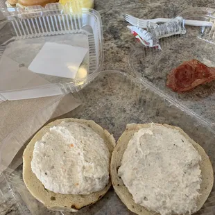 Bagel with whitefish salad
