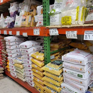 shelves of food