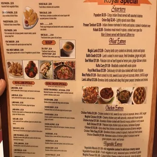 the menu