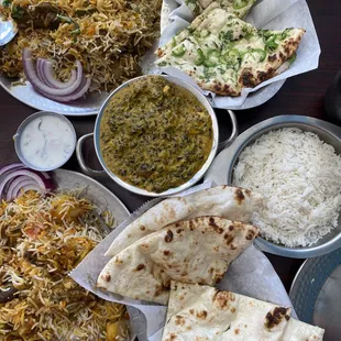 a variety of indian food