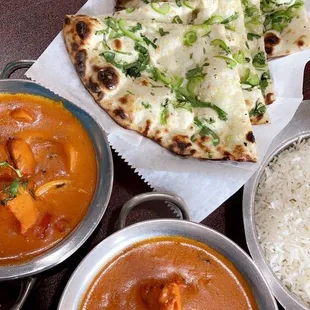 Chicken tikka masala and Chilli Garlic Naan