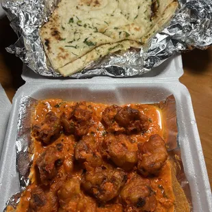 Aaloo Gobi &amp; Garlic Naan