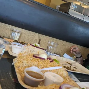 a woman eating a meal