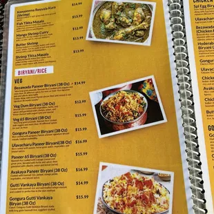 menu and prices