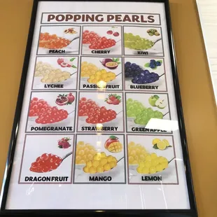 Popping boba flavors