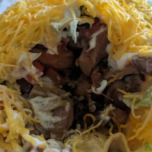 Inside the bourbon chicken bowl
