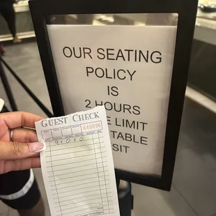 Number of people, dining time limit