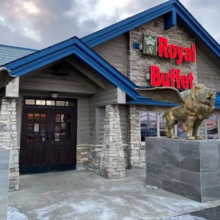 Front of the building outside.