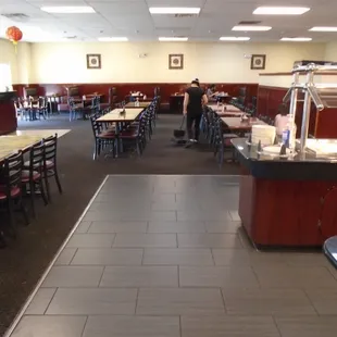 The dining room, view looking north.