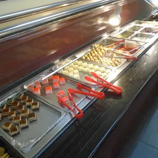 Desserts (left) and salads (right).