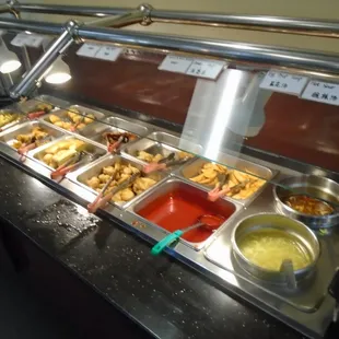 Appetizer type items and soups - hot &amp; sour and egg drop.