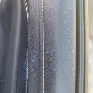 White reminisce of a person who was sweaty and the salt from their sweat imprinted as you can see