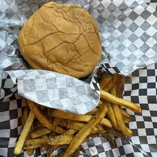 Burger and fries