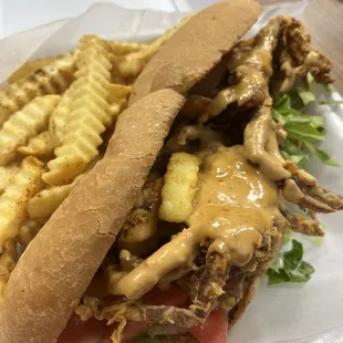 fried soft shell crab po boy