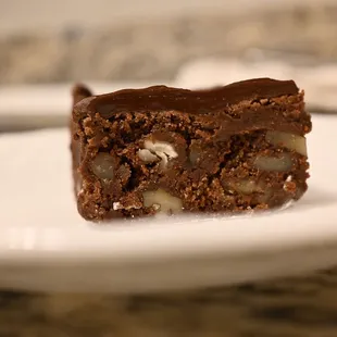 a piece of chocolate cake on a plate