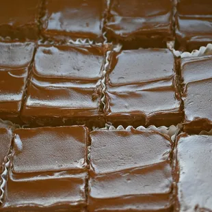 chocolate squares in a box