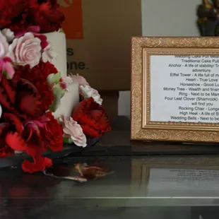 a picture of a cake and flowers