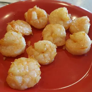 These are my 9 shrimp that were on top of rice