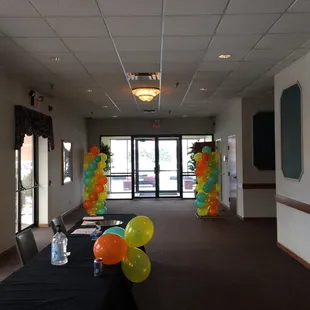 Inside greeting area.