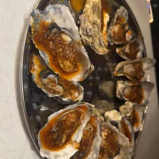 Steamed oysters