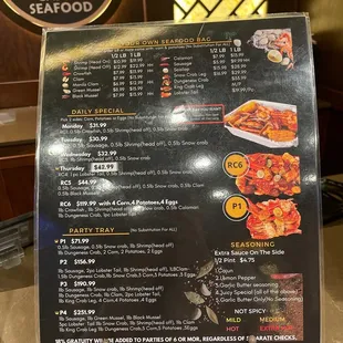 menu