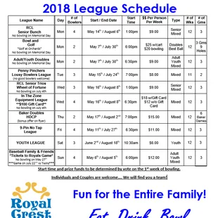 2018 Summer League Schedule