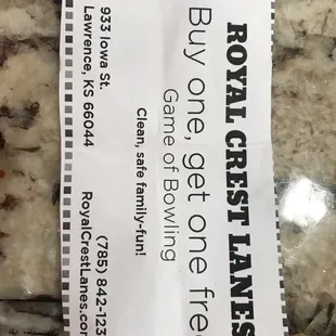 Be sure to take this coupon with you